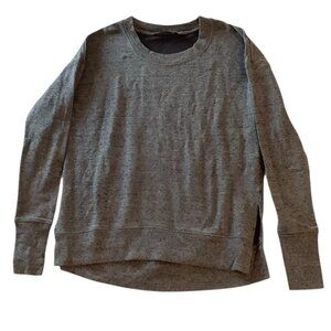 Athleta Womens Gray Sweater Thumb Hole Long Sleeve Crew-Neck Size XS